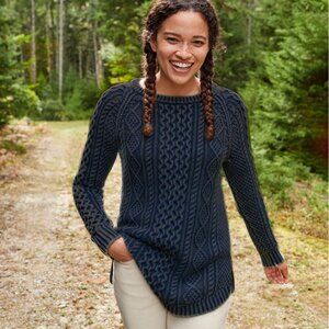 L.L. Bean Signature Cotton Fisherman Tunic Sweater, S